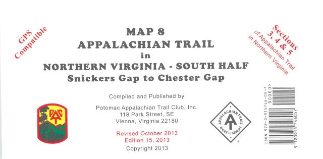 Map 8: AT in NoVa S. Snickers Gap to Chester Gap