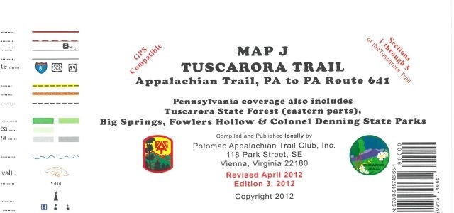 Map J: Tuscarora Trail (PA AT to Rte. 641)