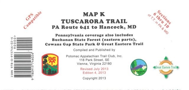 Map K: Tuscarora Trail (PA-641 to Hancock, MD)