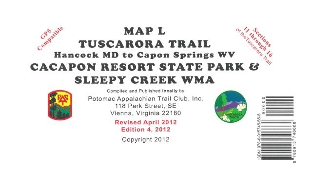 Map L: Tuscarora Trail Hancock MD to Capon Spring